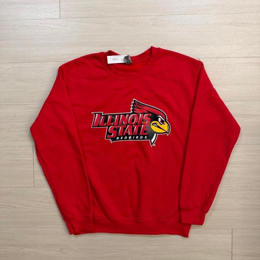 Illinois State Redbirds Red Crewneck Sweatshirt Mens Size Small College